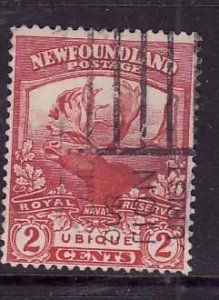 Newfoundland-Sc#116- id8-used 2c Ubique-Caribou-1919-