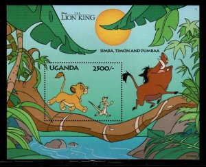 Uganda 1994 - Disney - Lion King Simba Timon Pumbaa - Souvenir Stamp sheet - MNH