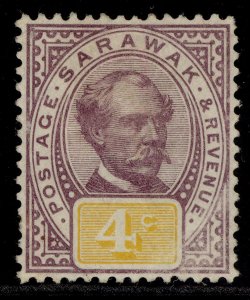 SARAWAK QV SG11, 4c purple & yellow, UNUSED. Cat £50.