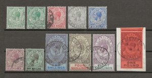 GIBRALTAR 1912/27 SG 76/85 USED Cat £425