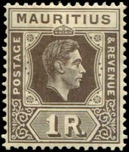 Mauritius SC# 219  SG# 260b Chalky Paper 1R George VI MH