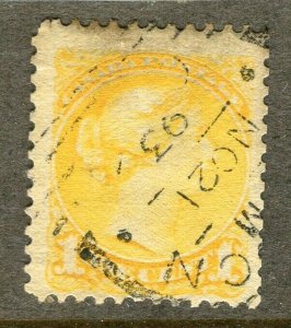 CANADA; 1870s classic QV Small Head issue used Shade of 1c. , Postmark