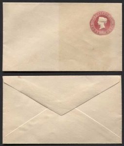 ES22b QV 3d Carmine Stamped to Order Envelope 9 dot Florets Mint