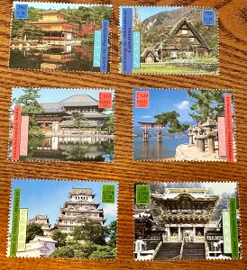 UN World Heritage,  Japan Full Set NY/Geneva/Vienna 2001  Mint NH