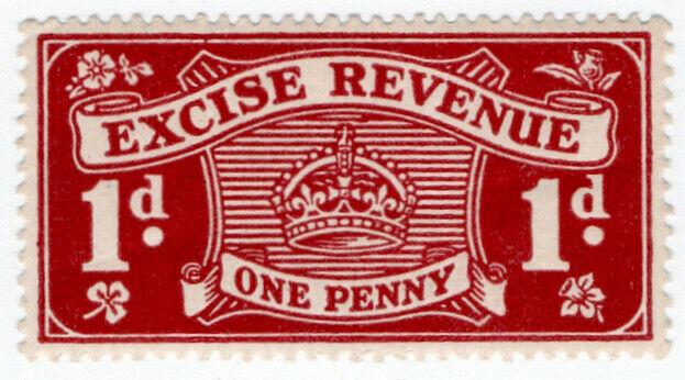 (I.B) Excise Revenue : 1d Lake (1916)