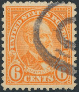 US 638 6 cent General Issue; Garfield; Used; NG -- See details and scans