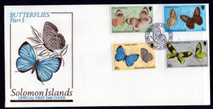 Solomon Islands 431-434 Butterflies U/A FDC