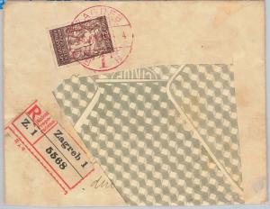 55981 -   YUGOSLAVIA -  POSTAL HISTORY:  COVER with RED ZAGREB postmark  1920