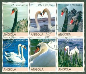 A7-0004 ANGOLA UNLISTED  BLOCK-6  BIRDS BIN $3.00