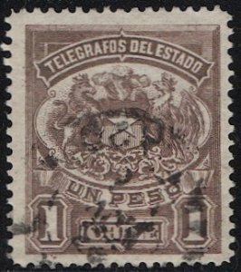 CHILE 1894 1p Telegraph Mint Used, Hiscocks #11