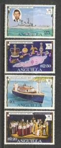 ANGUILLA Sc# 271 - 274 MNH FVF Set4 Ship Map Prince Philip