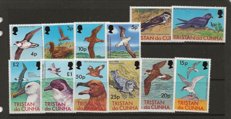 TRISTAN DA CUNHA Sc 222-33 NH issue of 1977 - BIRDS