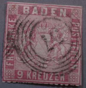 Germany States Baden #14 Filler Perfs Almost All Trimmed