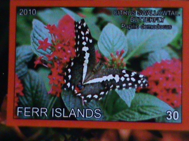 ​FERR ISLAND STAMP-2010 COLORFUL BEAUTIFUL LOVELY BUTTERFLY MNH MINI SHEET-VF