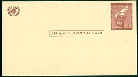 United Nations - #UXC1 Airmail Postal Card - Mint