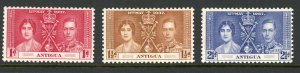 Antigua 81-83 MH 1937 Coronation Issue