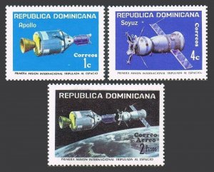 Dominican Rep 742-743, C230, MNH. Apollo-Soyuz space test project, 1975.