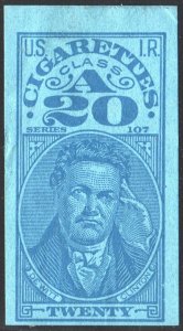 TA204c Series 107 Cigarette Revenue Stamp: 20 Cigarettes (1937) Used