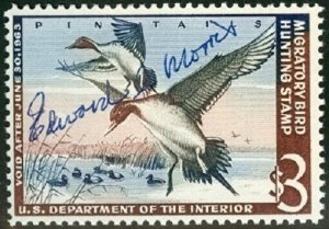 US #RW29, $3.00 Pintail Drakes, signed by artist Edward Morris, og, NH, VF