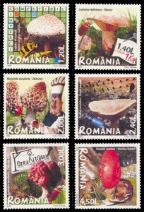 Romania 2008 Mushrooms Scott #5012-5017 Mint Never Hinged
