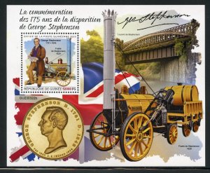GUINEA 2023 175th MEMORIAL ANN OF GEORGE STEPHENSON STEAM TRAIN S/SHEET MINT NH
