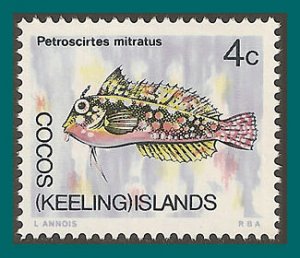 Cocos 1969 Blenny Fish, MNH  11,SG11