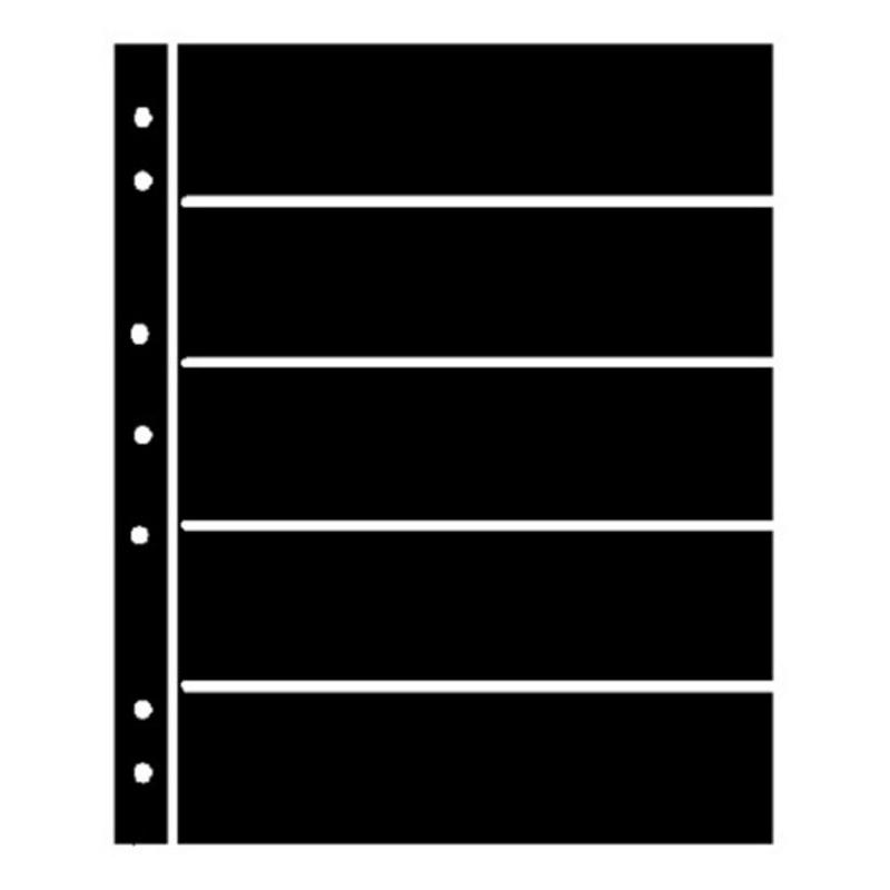 25 HAGNER 5 POCKET BLACK STOCK SHEETS - 5 PACKAGES OF 5 - Single Sided 