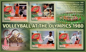 Stamps. Olympic Games 1980 Volleyball 2023 year 1+1 sheets perf  Liberia