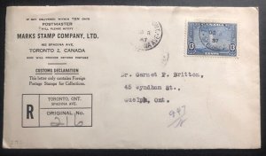 1937 Toronto Canada Marks Stamp Co Advertising cover To Guelph