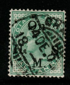 INDIA SGO49a 1900 ½a YELLOW-GREEN USED