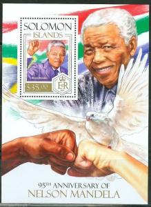 SOLOMON ISLANDS  2013  95th BIRTH ANNIVERSARY NELSON MANDELA  S/SHEET  MINT NH