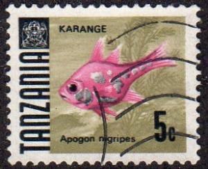 Tanzania 19 - Used - 5c Cardinalfish (1967) (cv $0.90)