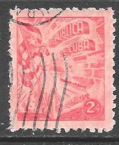 Cuba 446: 2c Freedom with flag and cigars, used, F-VF