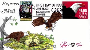 Pugh Designed/Painted Express Mail Eagle FDC...83 of 101 created!