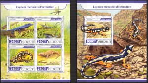 Djibouti 2017 Reptiles Lizards II sheet + S/S MNH