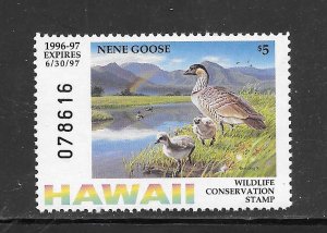 Hawaii 1996 MNH Wildlife Conservations Stamp Nene Goose Single