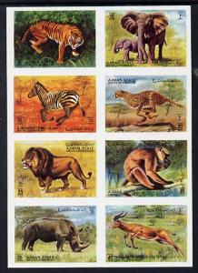 Ajman 1972 Animals imperf set of 8 unmounted mint, Mi 130...