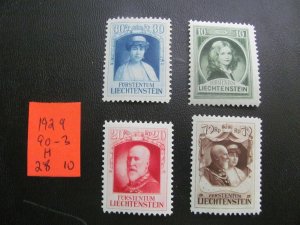 LIECHTENSTEIN 1929 HINGED  SC 90-3 SET XF $28 (178)