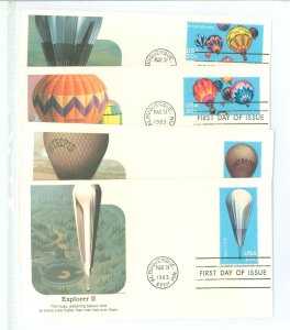 US 2032-2035 1983 Hot air balloons, 4 Fleetwood covers with Albuquerque cancels.