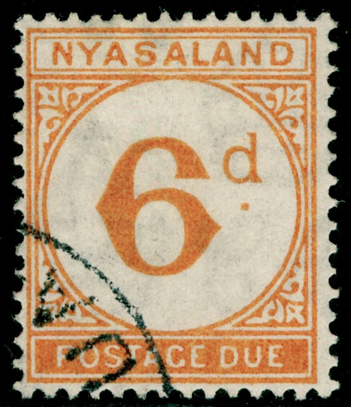 NYASALAND PROTECTORATE SGD5, 6d yellow-orange, VFU. Cat £160.