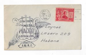 Cuba 1946   Music  single FDC with cachet