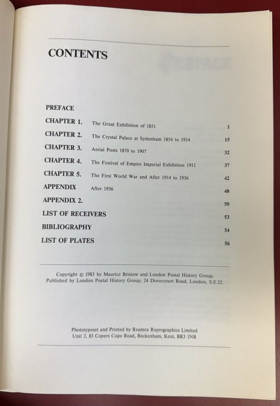 Postal History of the Crystal Palace, by Maurice H. Bristow
