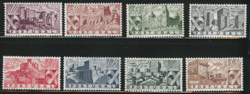 PORTUGAL Scott 662-69 Mint No Gum, MNG 1946 Castle Set