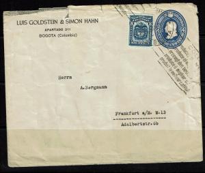 Colombia 4c Postal Stationary to Germany, Rough Edges - Lot 090617