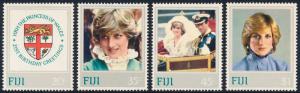 Fiji 1982 21st Birthday of Diana Princess of Wales Set of 4 SG640-643 MNH