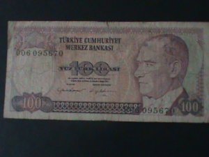 TURKEY-1970 COMMUNICATION BANK OF TURKEY-100 TURK-CIRCULATED-VERY FINE