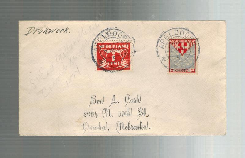 1935 Apeldoorn Netherlands Airmail Cover to USA