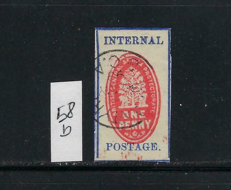 BRITISH CENTRAL AFRICA SCOTT #58B 1898 INTERNAL POSTAGE - USED