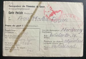 1943 French North Africa German Prisoner of War POW Camp 22 PC Cover Georg Eggen