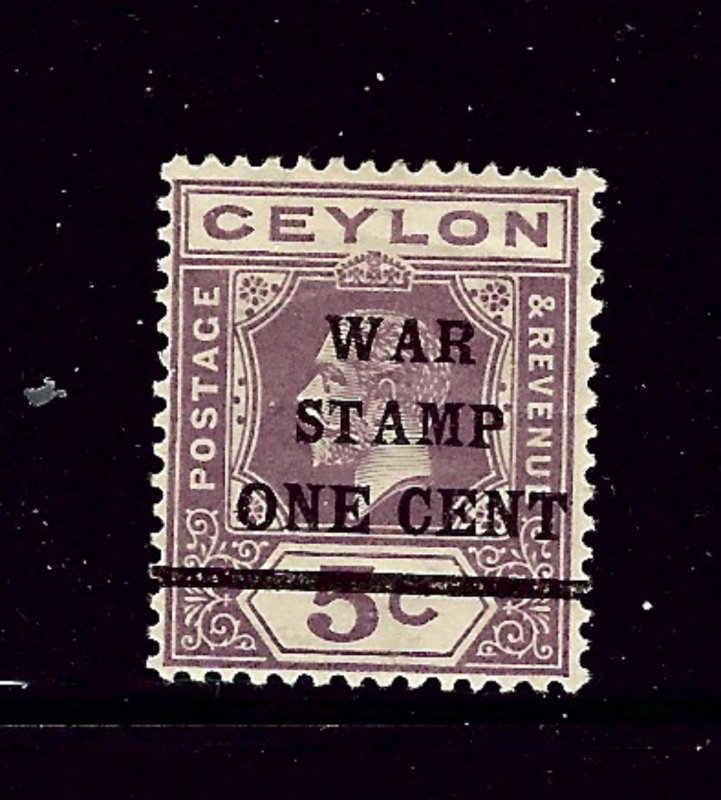 Ceylon MR4 MH 1918 Overprint      (P68)